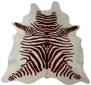 6 Ft Brown and White Stenciled Cowhide