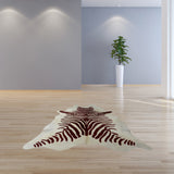 6 Ft Brown and White Stenciled Cowhide