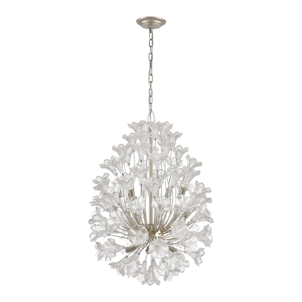 Celene 22'' Wide 12-Light Chandelier - Aged Silver