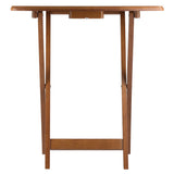 Winsome Wood Dylan 5-Piece Oversize Snack Table Set, Teak 33517-WINSOMEWOOD