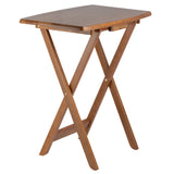 Winsome Wood Dylan 5-Piece Oversize Snack Table Set, Teak 33517-WINSOMEWOOD