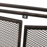 Cartwright Modern Iron Fireplace Screen, Black Brushed Gold Noble House