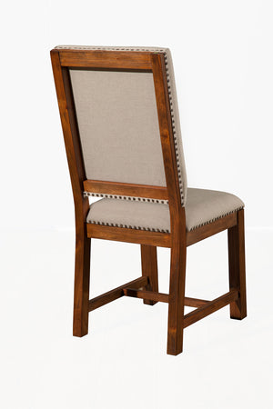 Alpine Furniture Shasta Set of 2 Upholstered Side Chairs, Salvaged Natural ORI-913-05 Salvaged Natural Plantation Mahogany Solids & Veneer 22 x 19 x 43
