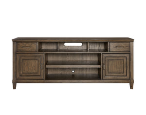 Newport 74" TV Console - Handcrafted Oak Finish with Storage, Wire Management & Soundbar Space