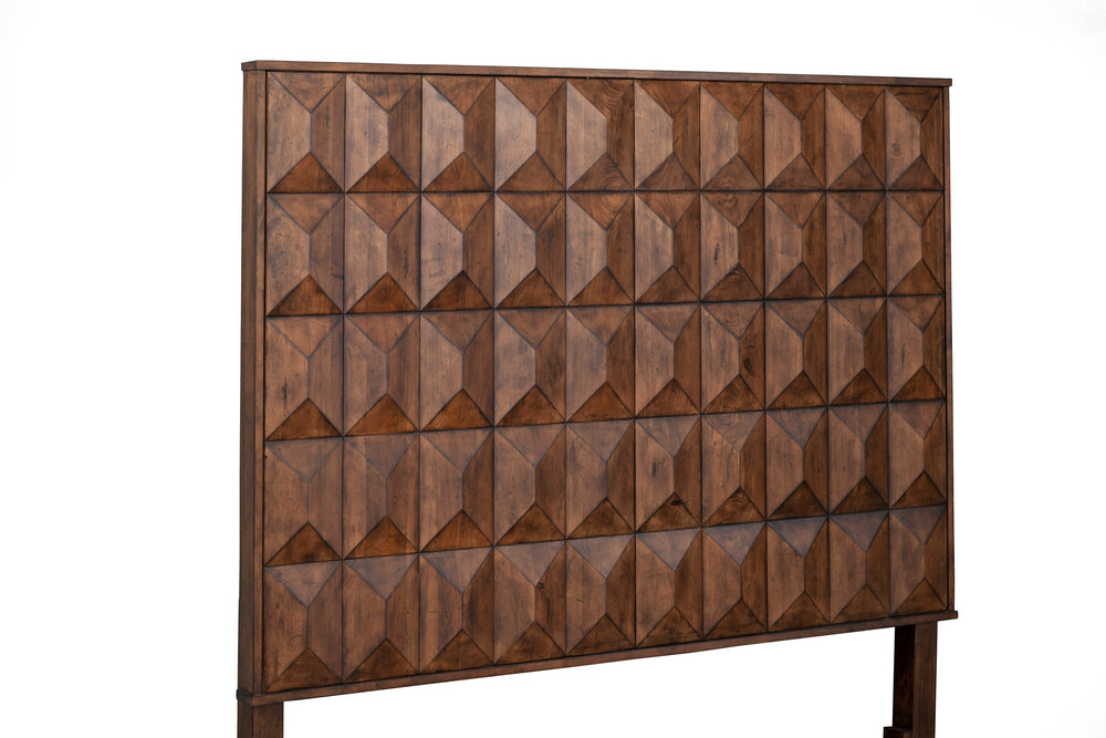 Trig Standard King Headboard - Urban Geometric Design in Mahogany Finish for Modern Bedrooms