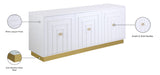 Cosmopolitan Acrylic / Engineered Wood / Stainless Steel Contemporary White Lacquer Sideboard/Buffet - 70" W x 18" D x 30" H