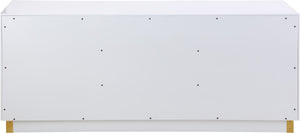Cosmopolitan Acrylic / Engineered Wood / Stainless Steel Contemporary White Lacquer Sideboard/Buffet - 70" W x 18" D x 30" H
