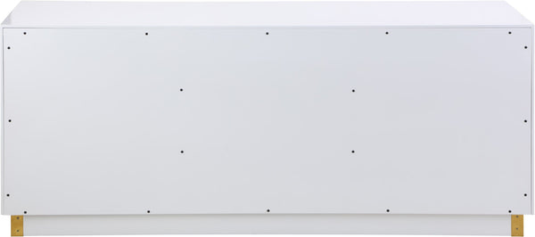 Cosmopolitan Acrylic / Engineered Wood / Stainless Steel Contemporary White Lacquer Sideboard/Buffet - 70" W x 18" D x 30" H