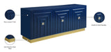 Cosmopolitan Acrylic / Engineered Wood / Stainless Steel Contemporary Navy Lacquer Sideboard/Buffet - 70" W x 18" D x 30" H