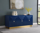 Cosmopolitan Acrylic / Engineered Wood / Stainless Steel Contemporary Navy Lacquer Sideboard/Buffet - 70" W x 18" D x 30" H