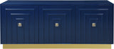 Cosmopolitan Acrylic / Engineered Wood / Stainless Steel Contemporary Navy Lacquer Sideboard/Buffet - 70" W x 18" D x 30" H