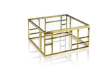 VIG Furniture Modrest Stephen - Modern Glass & Gold Stainless Steel Square Coffee Table VGHB-341E-GLD VGHB-341E-GLD