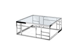 VIG Furniture Modrest Stephen - Modern Glass & Stainless Steel Square Coffee Table VGHB-341E VGHB-341E