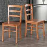 Winsome Wood Benjamin Ladder-back Chairs, 2-Piece Set, Light Oak 34232-WINSOMEWOOD