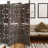 HomeRoots 53" X 1" X 71" Weathered Brown Wood  Screen 342739-HOMEROOTS 342739