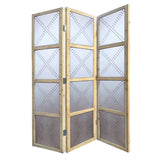 HomeRoots 63 X 2 X 84 Silver Wood 3 Panel  Screen 342746-HOMEROOTS 342746