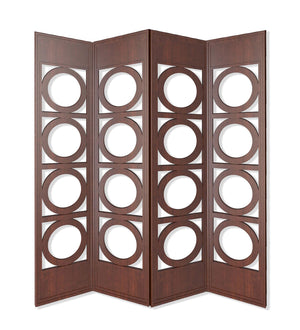 HomeRoots 84" X 2" X 84" Brown 4 Panel Wood  Screen 342747-HOMEROOTS 342747