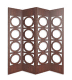 HomeRoots 84" X 2" X 84" Brown 4 Panel Wood  Screen 342747-HOMEROOTS 342747