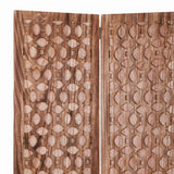 HomeRoots Stunning Carved Brown Wood Room Divider Screen 342753-HOMEROOTS 342753