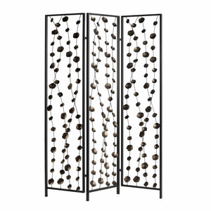 HomeRoots 48 X 1 X 71 Gray And Bronze Metal Falling Blooms  Screen 342763-HOMEROOTS 342763