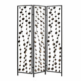 HomeRoots 48 X 1 X 71 Gray And Bronze Metal Falling Blooms  Screen 342763-HOMEROOTS 342763