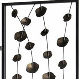 HomeRoots 48 X 1 X 71 Gray And Bronze Metal Falling Blooms  Screen 342763-HOMEROOTS 342763