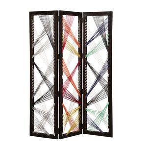 HomeRoots 61 X 1.5 X 72 Multicolor Fabric And Wood Traverse  Screen 342768-HOMEROOTS 342768