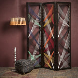 HomeRoots 61 X 1.5 X 72 Multicolor Fabric And Wood Traverse  Screen 342768-HOMEROOTS 342768