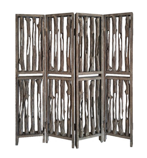 HomeRoots 84" X 3" X 84" Weathered Brown, Wood, Wrightwood - Screen 342774-HOMEROOTS 342774