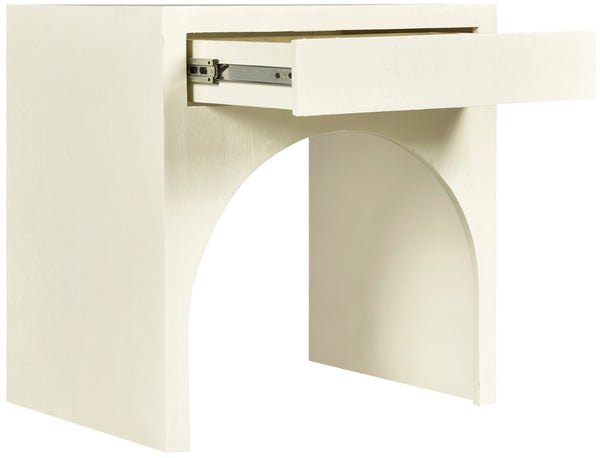 June Oak Wood Mid Century Cream Oak Night Stand - 26" W x 18" D x 26" H