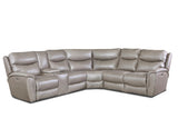 Ovation 343-05P,46,80,84,80,06P Transitional Power Headrest Leather Reclining Sectional with Hidden Storage [Made to Order - 2 Week Build Time]