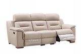 90" X 41" X 41" Modern Beige Leather Reclining Sofa