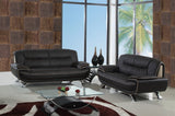 67'' X 35'' X 35'' Modern Brown Leather Sofa And Loveseat
