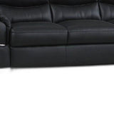 85'' X 34'' X 35'' Modern Black Leather Sofa And Loveseat