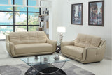 61'' X 39'' X 36'' Modern Beige Leather Sofa And Loveseat