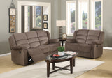 Contemporary Brown Fabric Sofa Set