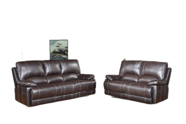 Stylish Brown Leather Couch Set