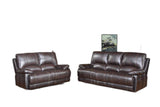 76'' X 40'' X 41'' Modern Brown Leather Sofa And Loveseat