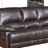 76'' X 40'' X 41'' Modern Brown Leather Sofa And Loveseat