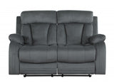 HomeRoots 68'" X 38'"  Modern Gray Leather Sofa And Loveseat 343894-HOMEROOTS 343894