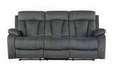 HomeRoots 68'" X 38'"  Modern Gray Leather Sofa And Loveseat 343894-HOMEROOTS 343894