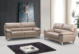 64'' X 36'' X 37'' Modern Beige Leather Sofa And Loveseat