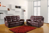 75'' X 40'' X 44'' Modern Burgundy Sofa With Console Loveseat