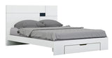 72'' X 85'' X 43'' Modern California King White High Gloss Bed