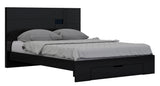 Modern Eastern King Black High Gloss Bed