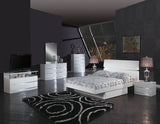 85" X 72" X 42.5" 4pc Eastern King Modern White High Gloss Bedroom Set