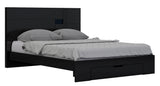 79" X 80" X 43" 4pc Eastern King Modern Black High Gloss Bedroom Set