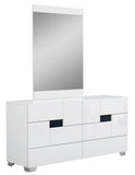 60" X 80" X 43" 4pc Queen Modern White High Gloss Bedroom Set