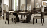 Dark Wood Modern Pedestal Dining Table