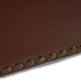 Gavin Contemporary Storage Ottoman with Nailhead Trim, Chestnut Brown Noble House